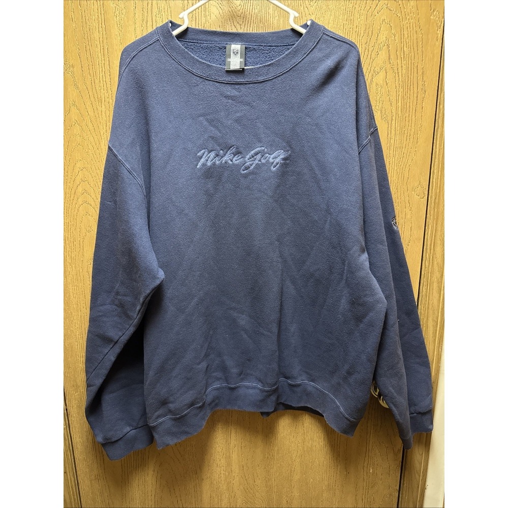 Vintage Nike Golf Navy Sweatshirt Mens Size XXL Embroidered Crewneck Pullover - Picture 1 of 11